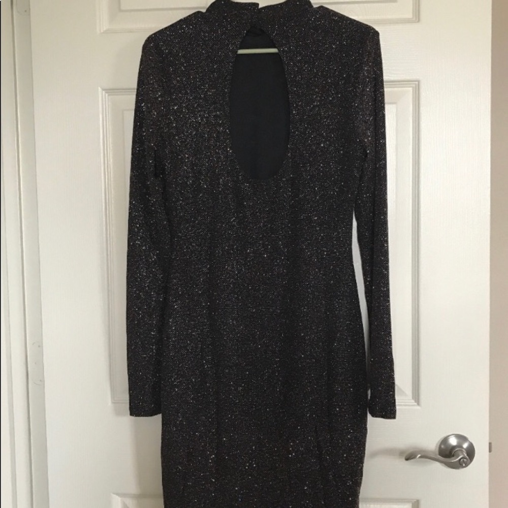 NWOT H&M By Night Women’s Black + Glitter Dress, 4 - Picture 4 of 4